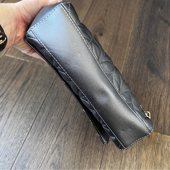 Kate Spade Briar Lane Quilted Emelyn Chain Shoulder Bag Crossbody Gunmetal Gray - Picture 2 of 16